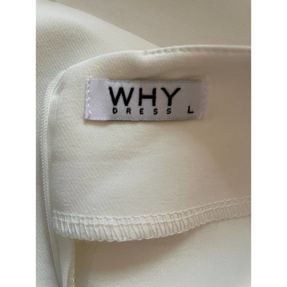 Why Dress Womens Bird Leaf Sleeve Mesh Top Blouse Crew Neck Size L White - Picture 7 of 9